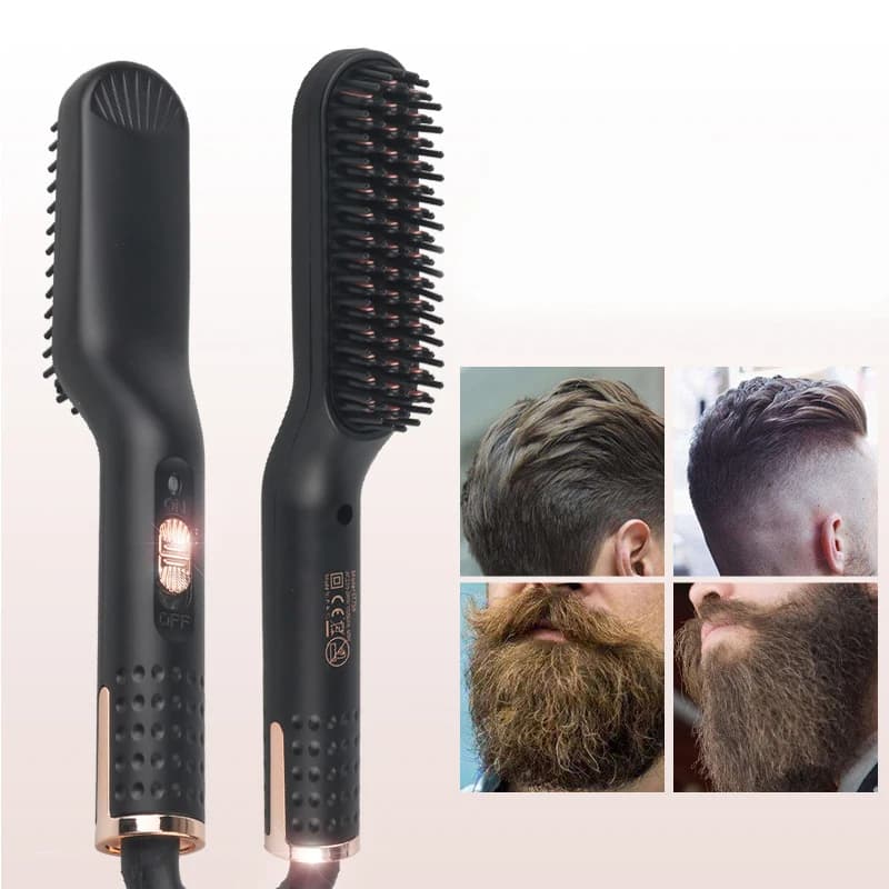 Professional Beard Straightener Brush Heating Hair Straightener Comb For Men Hot Sale Ceramic Coating Heated Comb