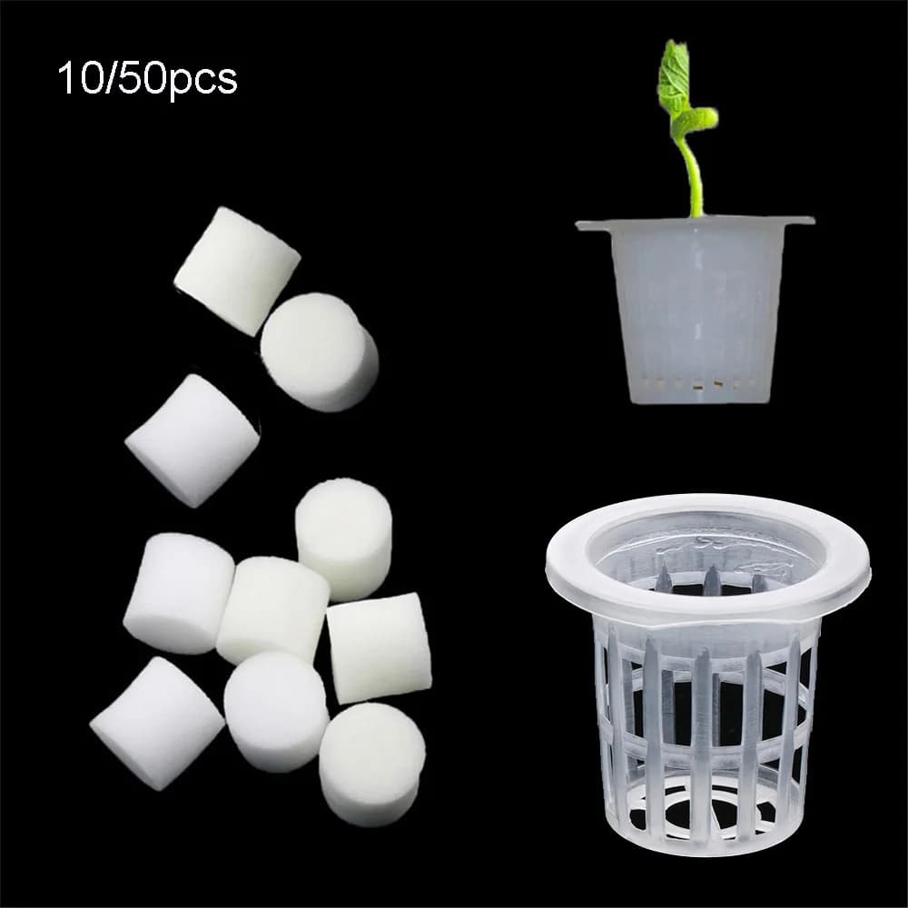 10/50pcs Durable Plant Aquarius Land Trays of Hydroponic Seeds Planting Trash Vivary Sponge Jars of Flowers