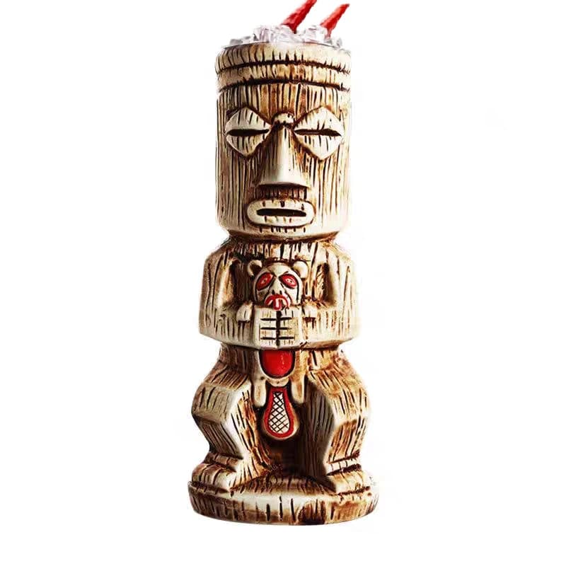 1 Pezzo Tazza Tiki Hawaiana da 450ml, Bicchiere per Cocktail, Birra, Bevande, Vino, Tazza in Ceramica Ku.Ku.Kauioo, Articoli da Bar