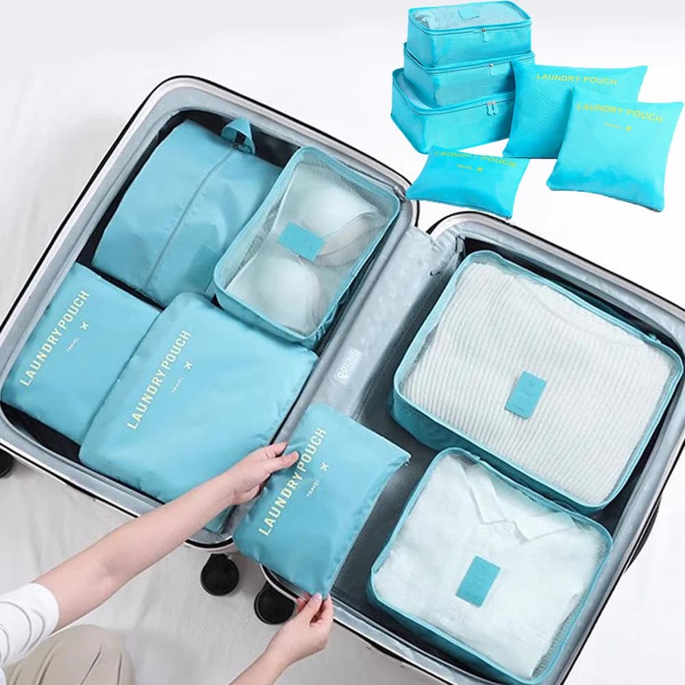 6-piece Storage Bags and Laundry Bags, Portable Suitcase and Clothing Compression Bags, Travel Storage Bags for Packing Luggage