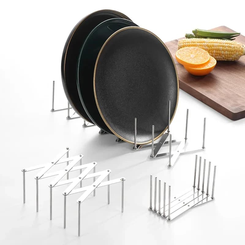 1 Pieghevole di Cucina, Organizer per Stoviglie, Trassoio Portapiatti, Espositore per Tazze, Support Scolapiatti