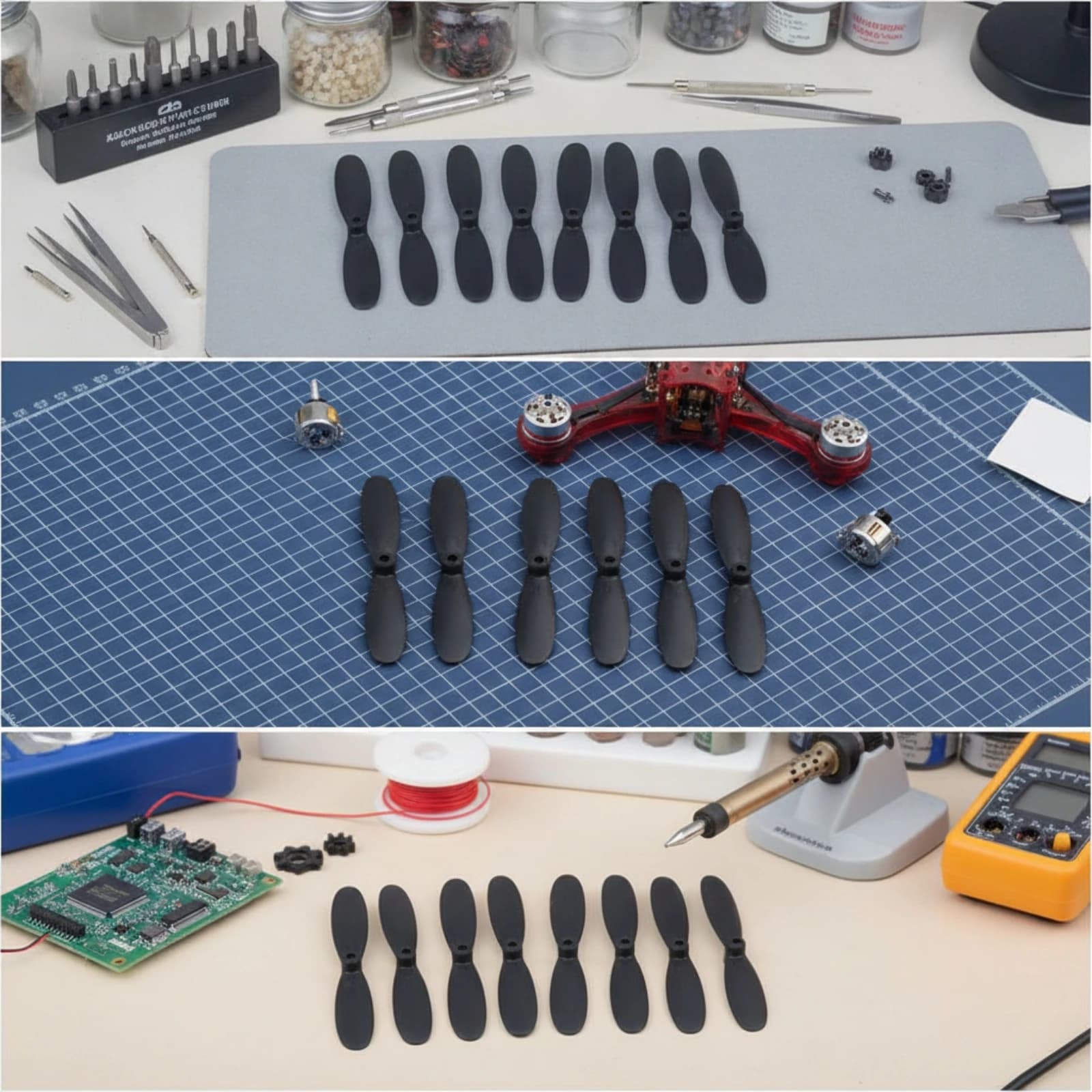 8 Pieces Quadcopter Propeller Long-Lasting Mini Drone Propeller Replacement Propellers Low-Noise Hardware Easy to Install