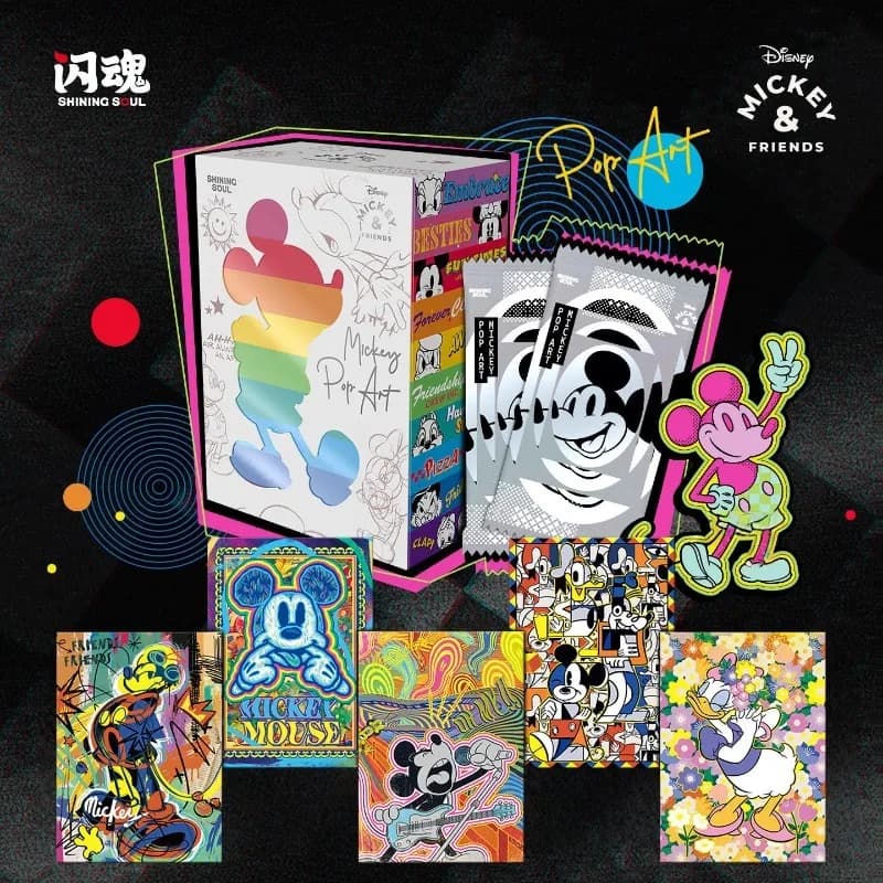 SHININGSOUL Disney MICKEY & FRIENDS Collezione di Carte Pop Art, Originale e Nuova, Regali per Collezionisti di Anime e Videogiochi