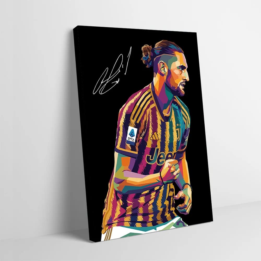 Poster with Adrien Rabiot Portrait Printing, Custom Paintings on Canvas, Wall Decoration Gift and Home Furniture