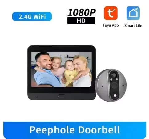 4.3 Inch Screen Tuya APP 2MP 1080P WiFi Doorbell Visual Door Peephole Video Door Phone Camera Home Security Door Camera
