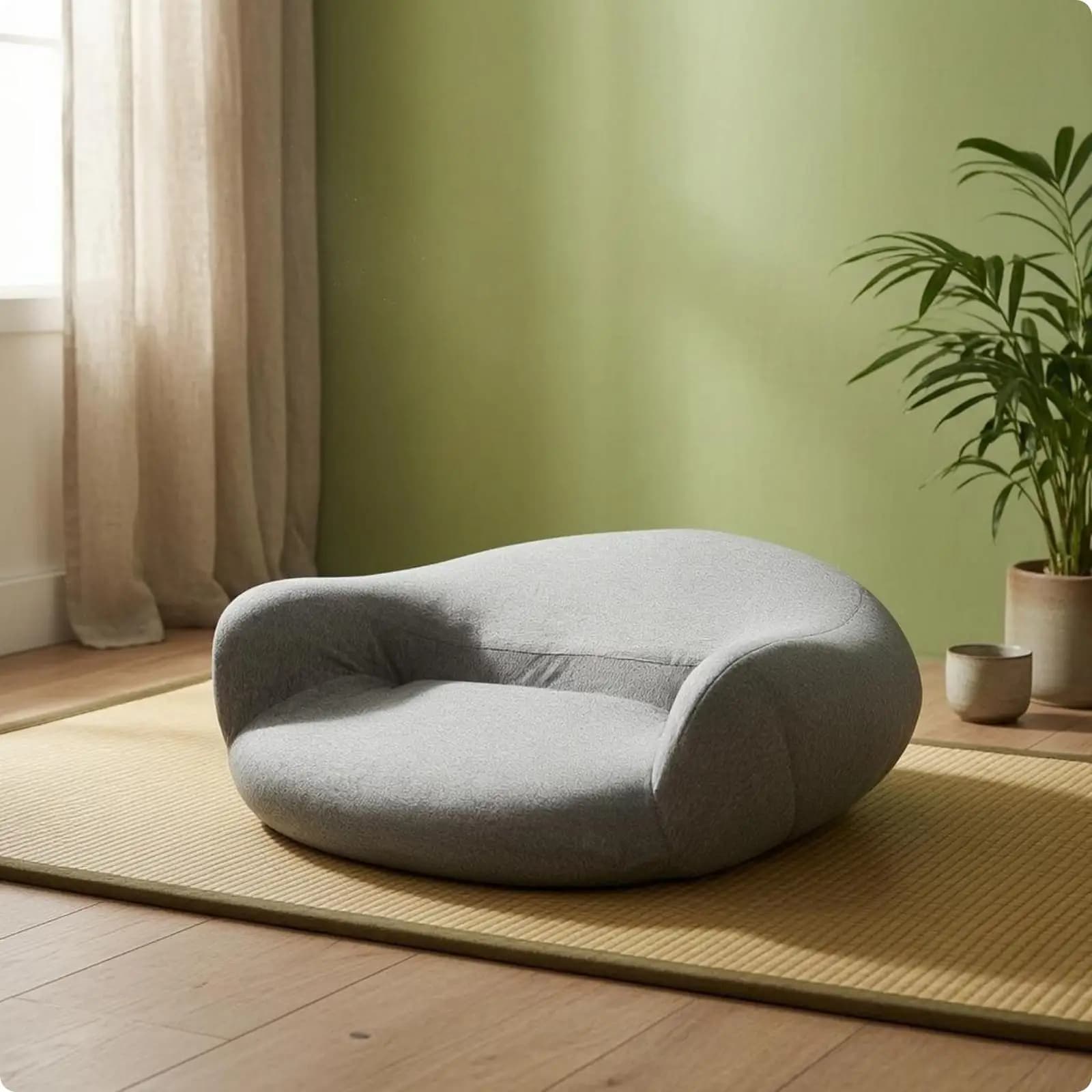 Meditation Cushion U Shaped Plush Floor Pillow Memory Foam Cushion for Comfortable Seated Yoga Practice