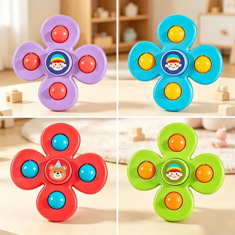 Fidget Spinner Baby Sensory Toys Toddler Fine Motor Skill Early Educational Toys Cute Flower Shape with Sliding Balls Kids Gift