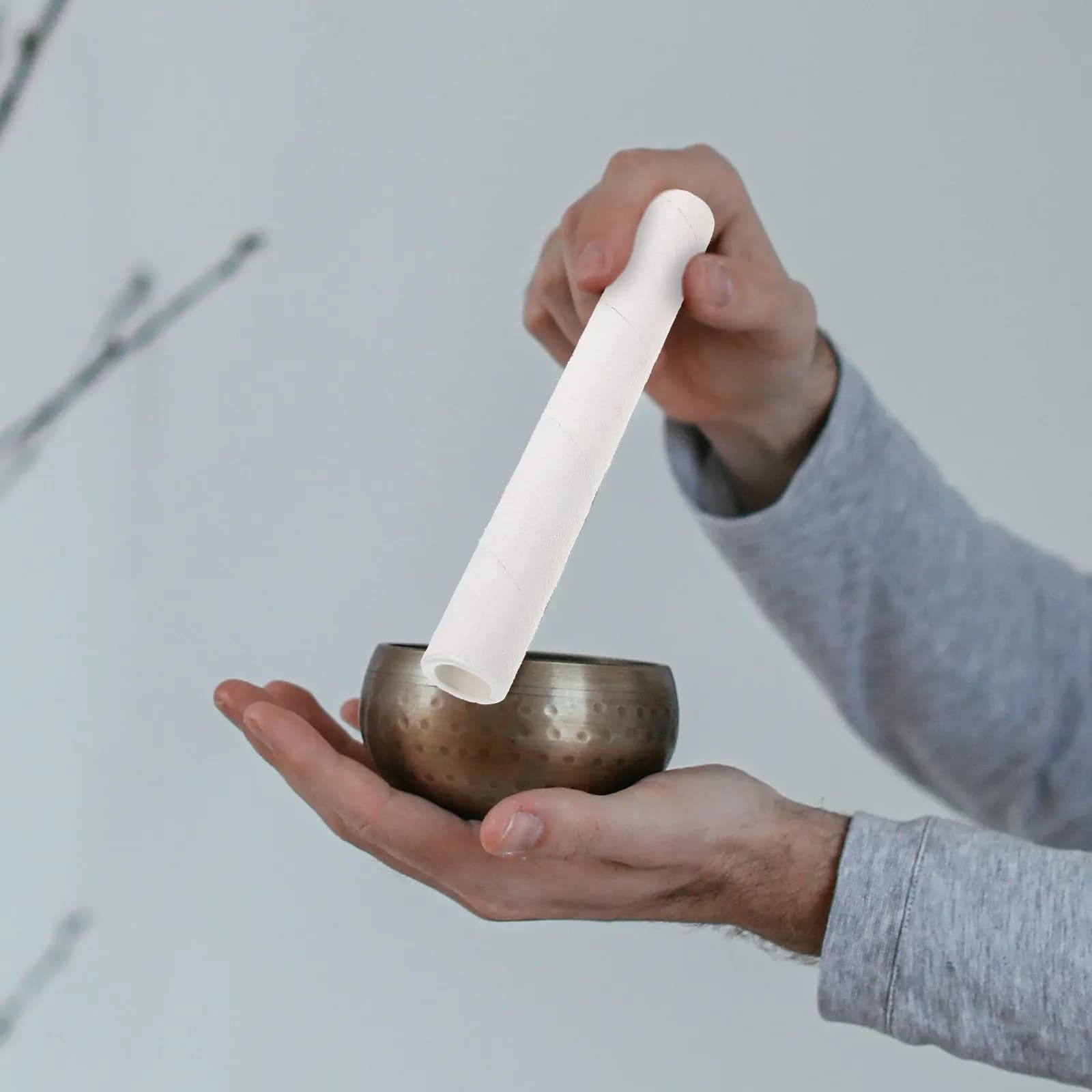 1Set Rubber Ring Mallet Premium Sheepskin Singing Bowl Stick Daily Meditation Sound Bowl Accessory Healing Relaxation Gift