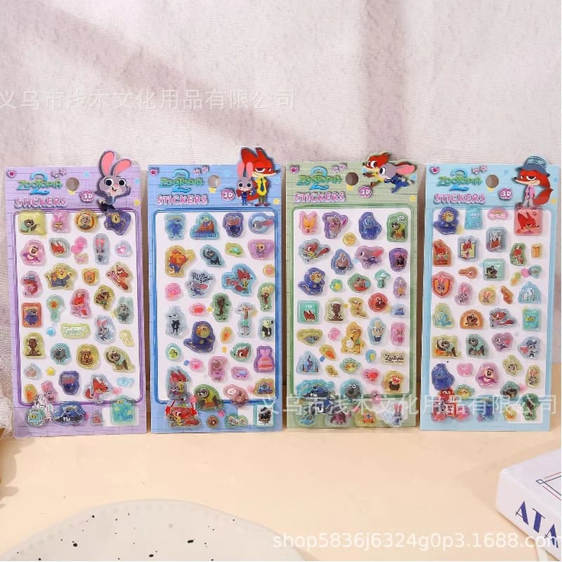 40 Pezzi Adesivi 3D in Rilievo Kawaii Zootopia, Decorazioni Carine per Telefoni Cellulari, Adesivi per Studenti, Cancelleria per Diari Creativi