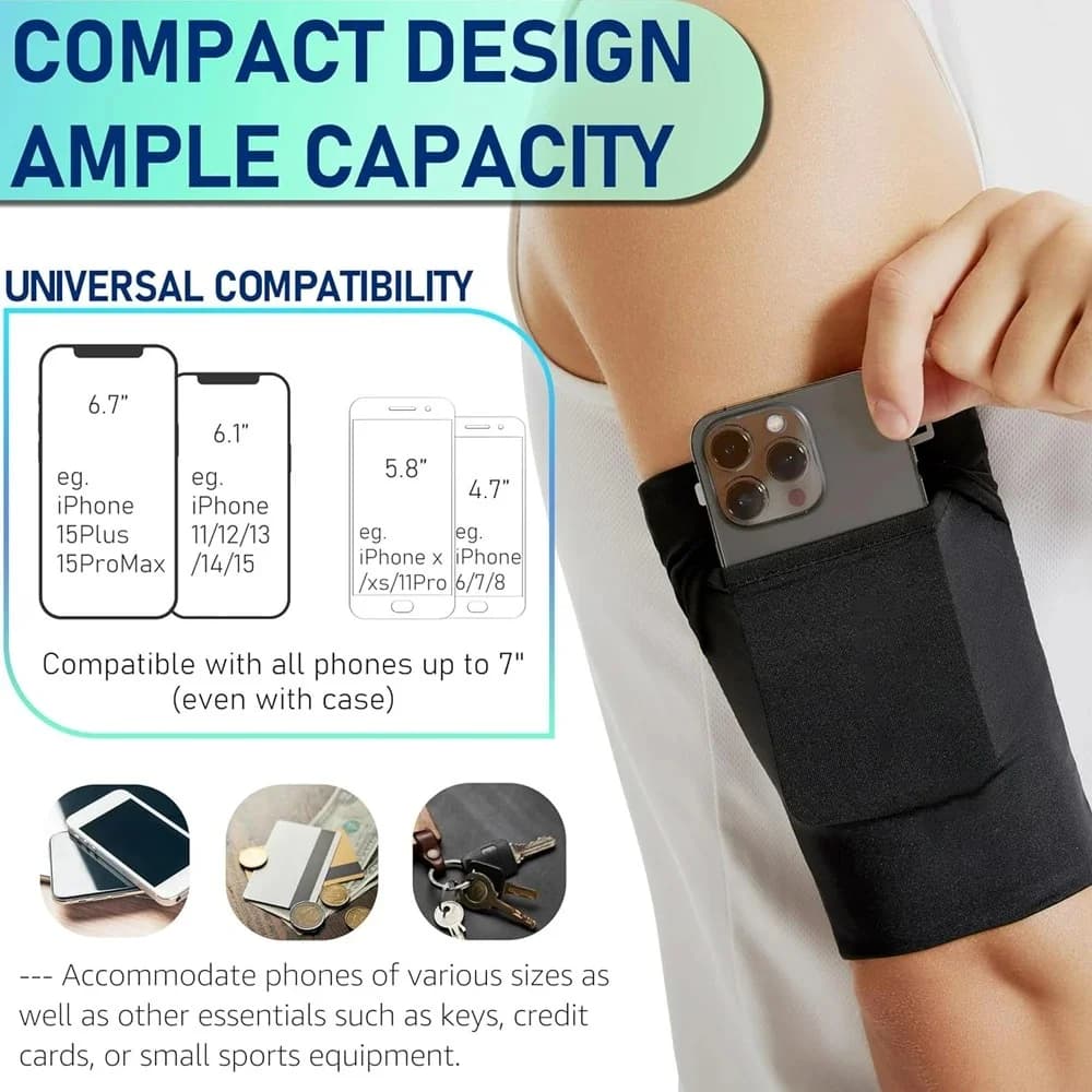 Arm for mobile phone, sports arm bag Phone stand for racing, phone arm band suitable for phone, to be used for walks, excursions, bike ride