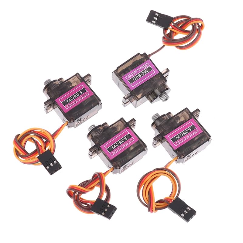 Servo micro ingranaggi metallici ad alta velocità MG90S da 1 pezzo 180 ° 360 ° Per RC aereo elicottero barca auto mini accessorio giocattolo telecomandato