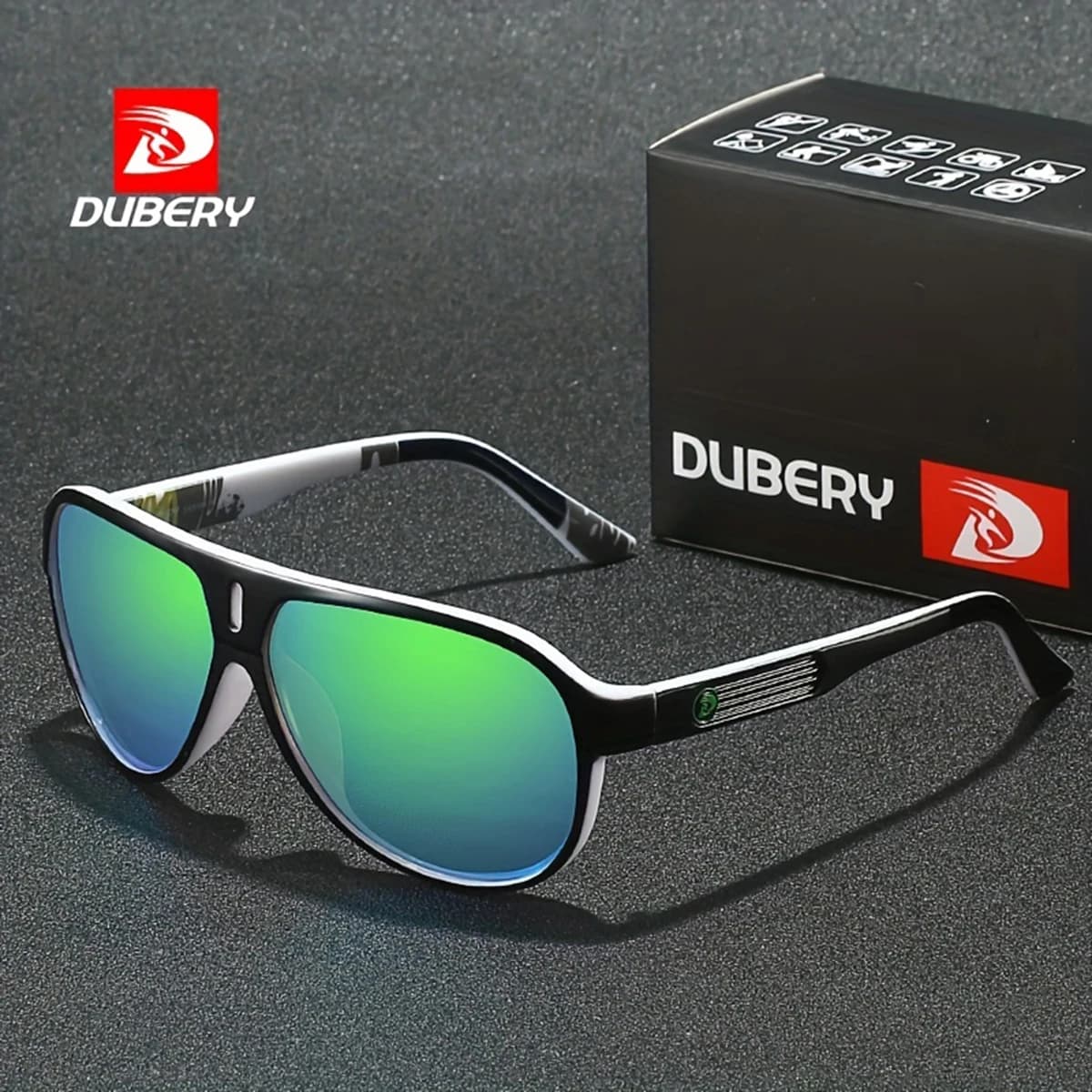 DUBERY Occhiali da sole polarizzati con protezione UV400 per uomo e donna 9 colori modello 163