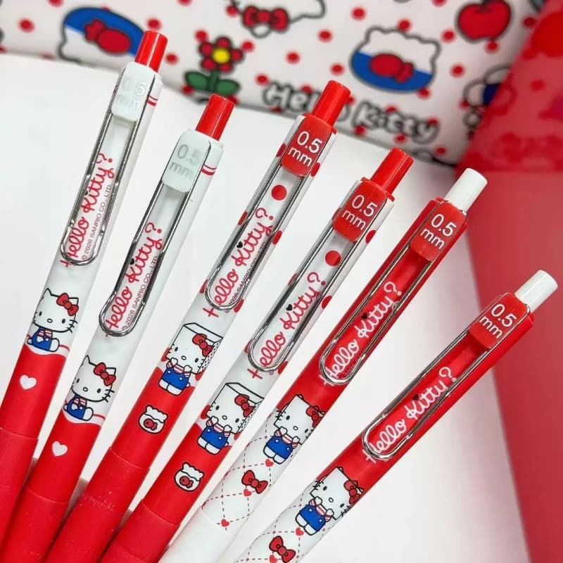 Set di 36 Penne Gel a Pressione Kawaii Sanrio Kitty, Carine Penne a Inchiostro Nero da 0,5mm, Forniture Scolastiche