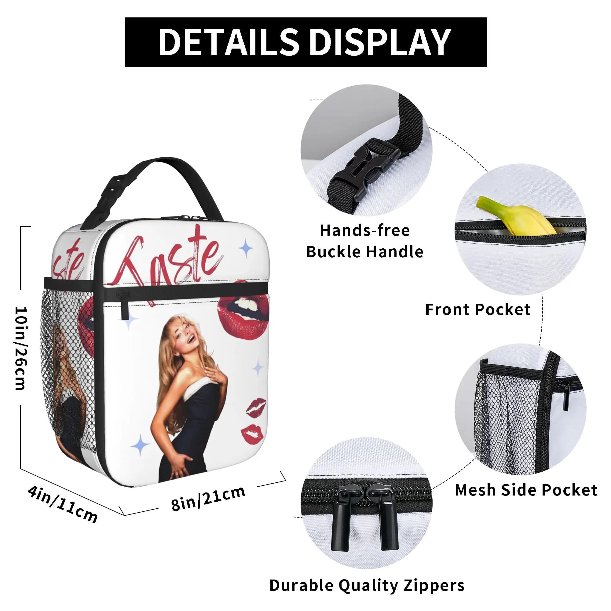 Sabrinas Carpenters Thermal Insulated Lunch Bag for Picnic Portable Food Bag Container Cooler Thermal Lunch Boxes