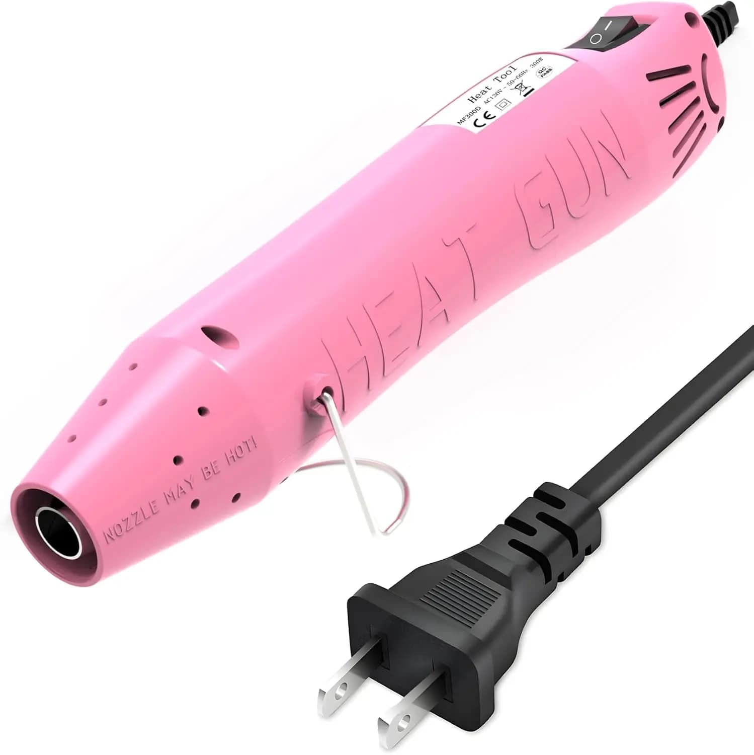 Mini pistola termica da 300W per tubi termoretraibili, lavori fai-da-te, asciugatura vernici - Rosa
