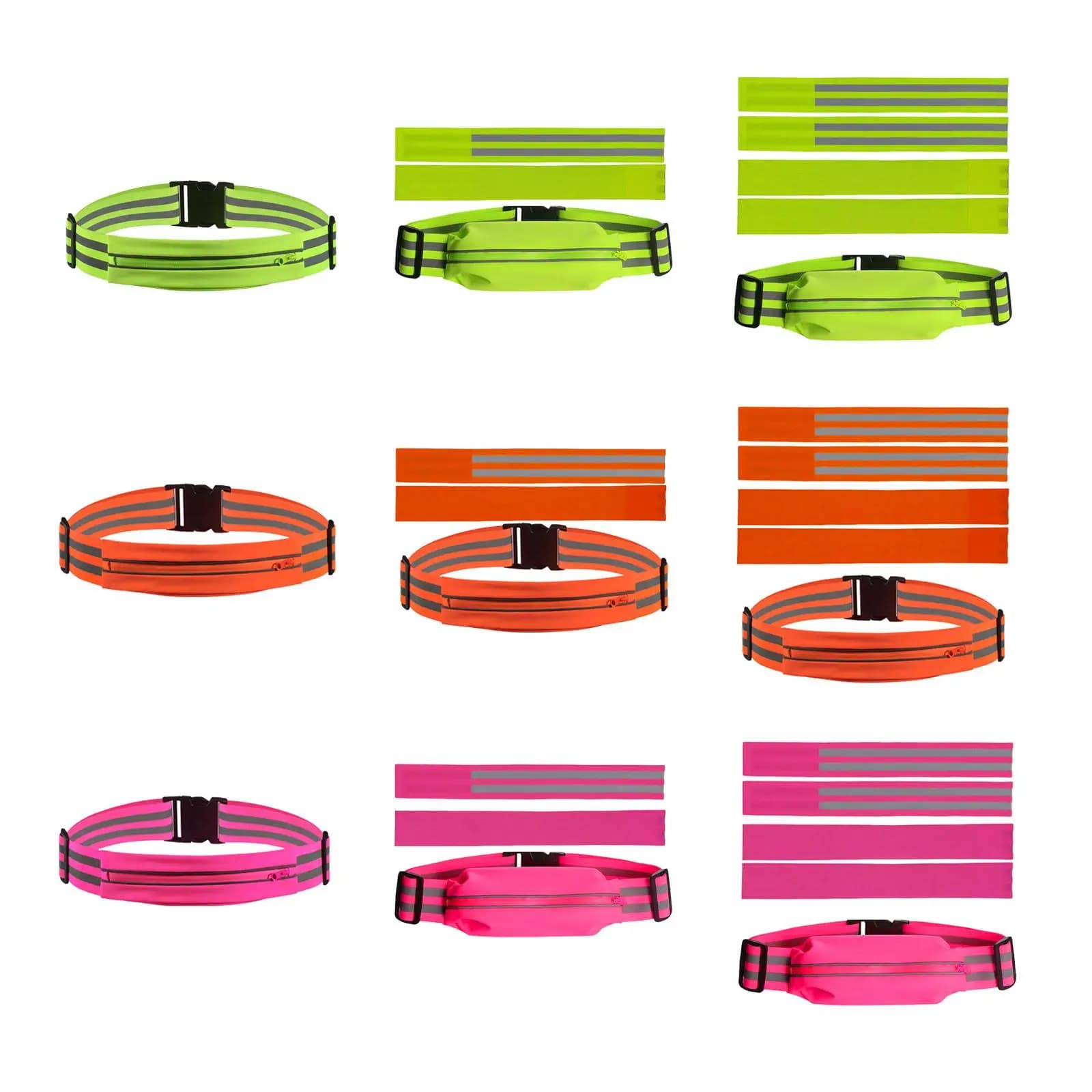 Cintura Riflettente di Sicurezza, Fascia Luminosa per Corsa, Marsupio Riflettente per Campeggio, Passeggiate Notturne, Jogging, Viaggi