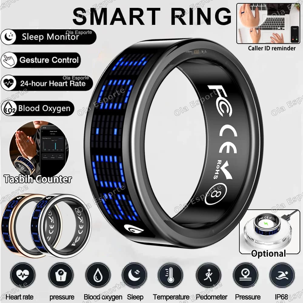 New Intelligent 2026 Ring with Call Memo, Cardiaca Frequency Monitoring and Blood Pressure, Waterproof, Multisport, for Men and Women