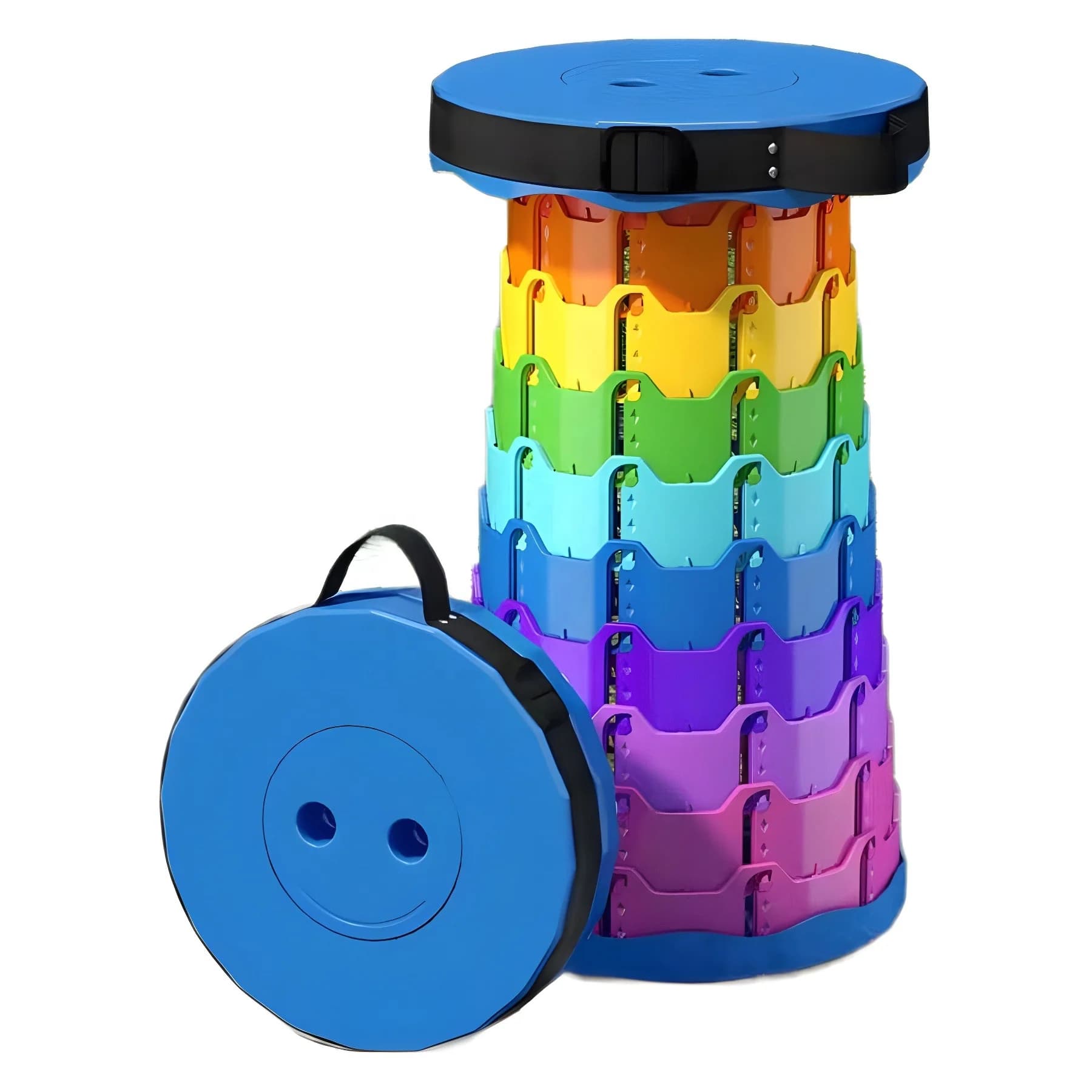 Sgabello Pieghevole Retrattile, Sedia Portatile in Plastica Telescopica per Adulti, Campeggio, Pesca, Giardino, Sgabello Pieghevole da Attesa