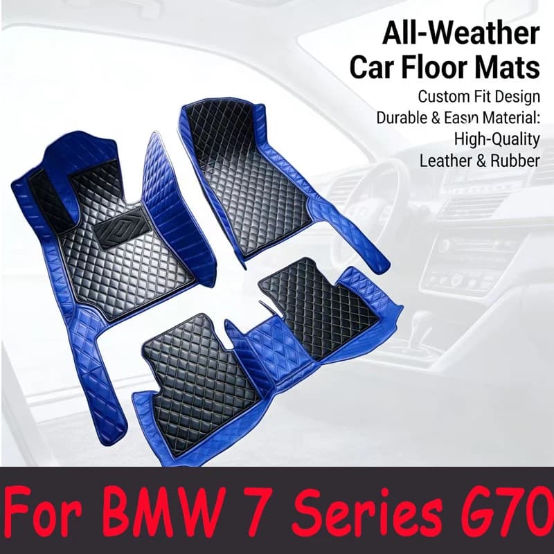 Tappetini Auto Personalizzati per BMW Serie 7 G70 Anni 2023 2024 in Pelle Artificiale Accessori