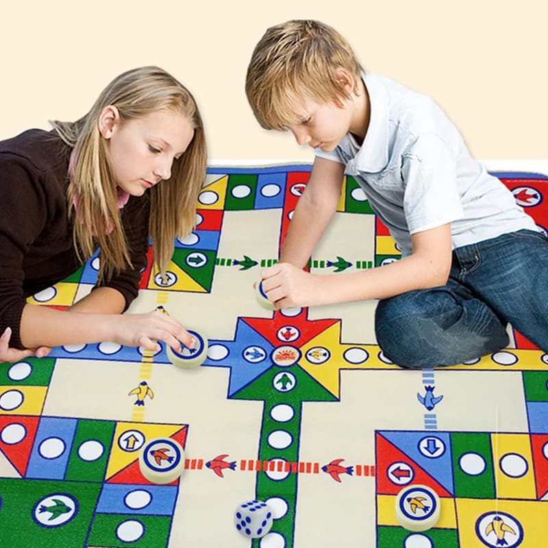 Foldable Flying Chess Crawling Mat Kids Carpet Portable Board Game Camping Travel Game Set Parent-child Game Flying Chess Rug