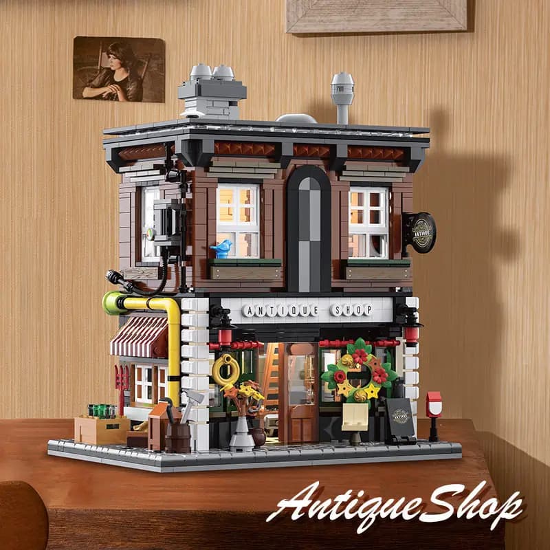 ZY66055 Blocchi da Costruzione Negozio d'Antiquariato Compatibili con Mattoncini Piccoli, Modello Puzzle da Assemblare, 1954 Pezzi