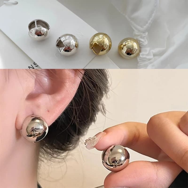 [HS][LA]1 paio di orecchini a bottone rotondi geometrici in stile europeo punk alla moda placcati in oro 18 carati per donne e ragazze, accessori per feste