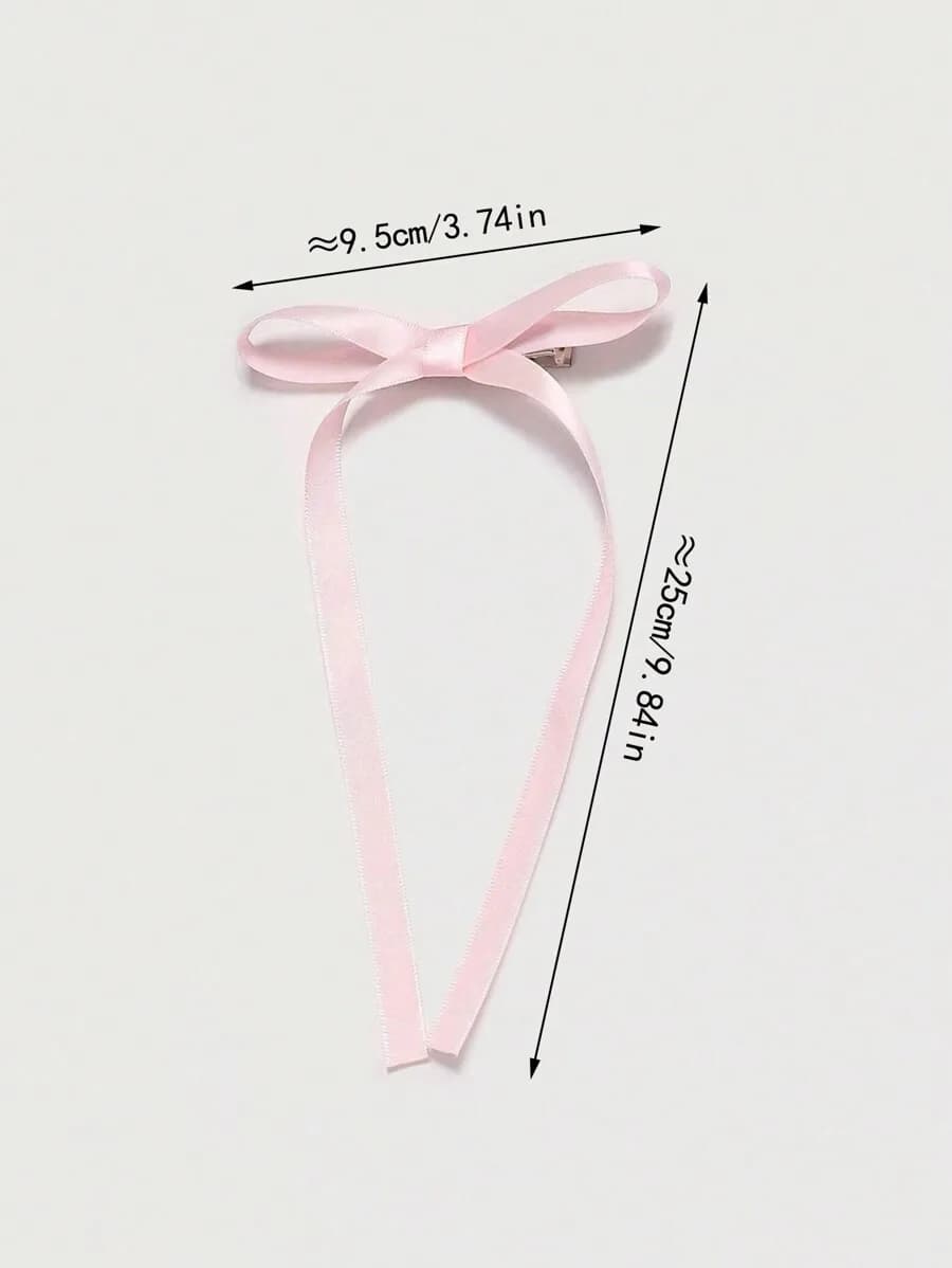 Women Polyester Ribbon Bow Hair Clip Barrette Fashion Hair Accessory Elegant Sweet Style