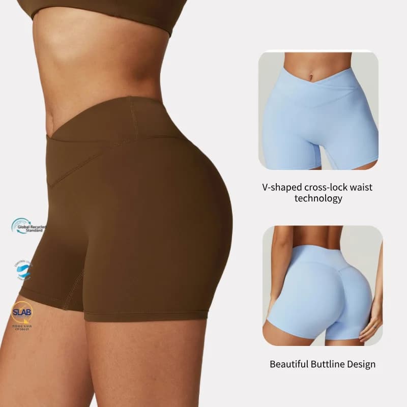 Pantaloncini Fitness ecologici da donna pantaloncini da ciclismo da corsa Leggings sportivi traspiranti pantaloncini da Yoga da palestra per allenamento a vita alta