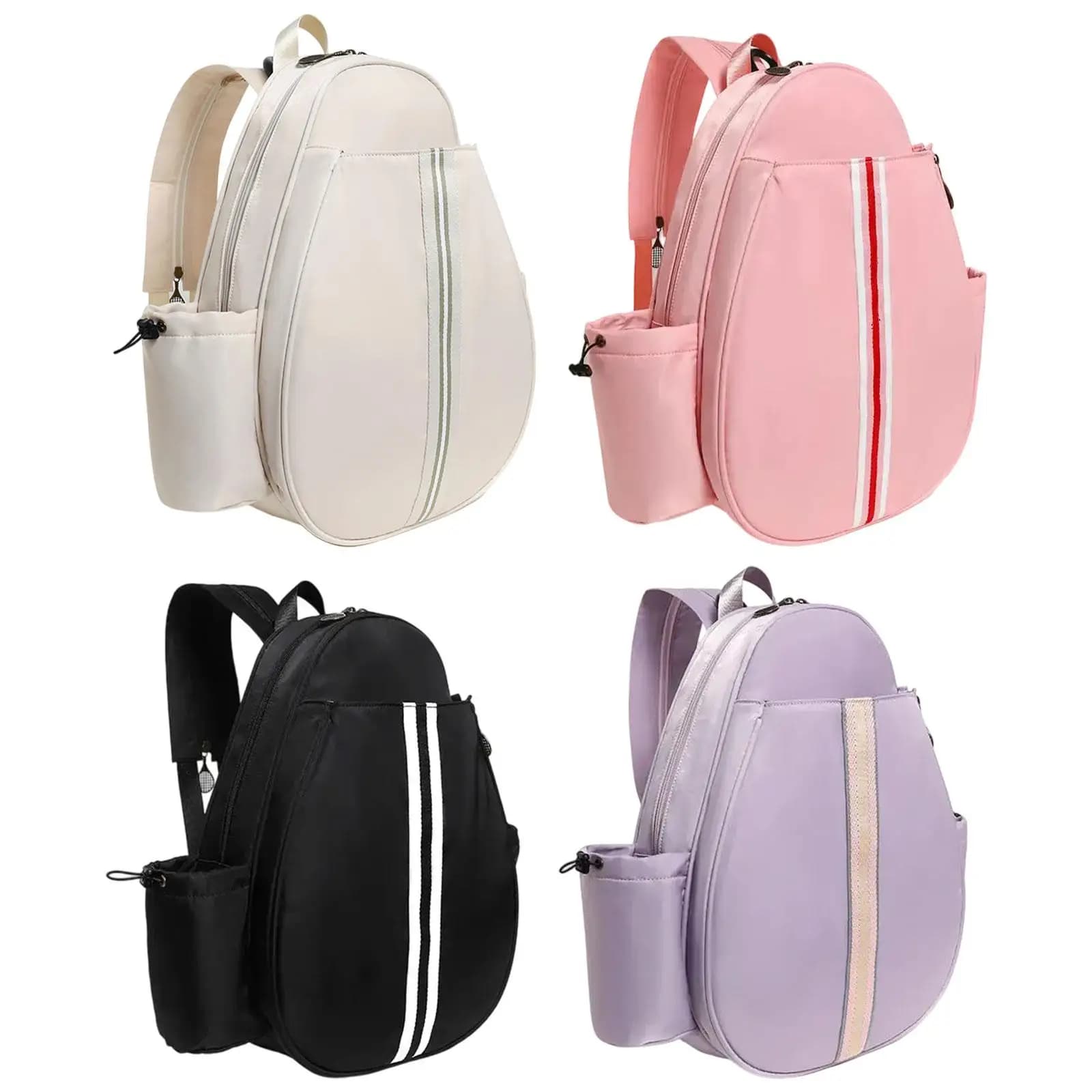 Men's Professional Smooth Zippered Tennis Bag Versatile for Beginners Carry Bag Travel Bag Backpack