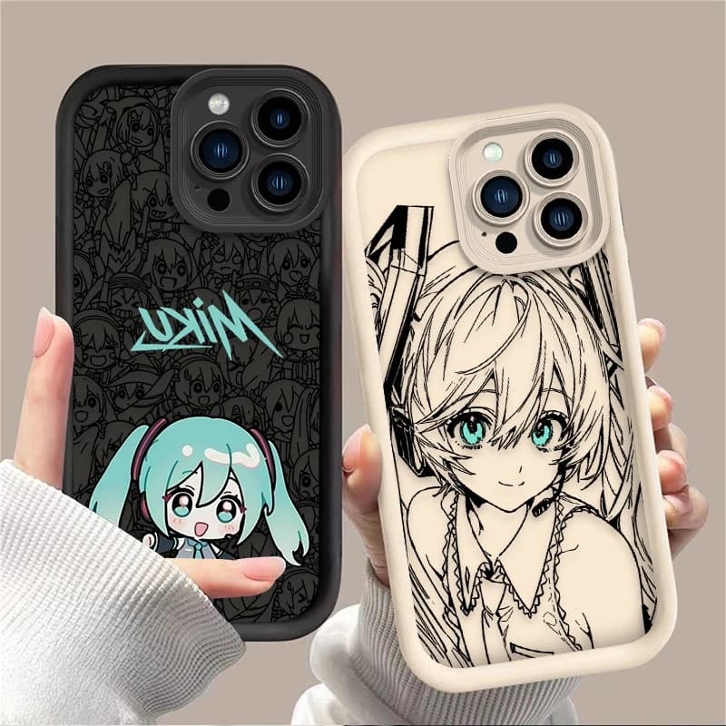 Carino H-Hatsune Kawaii M-Miku Custodia morbida per iPhone 17 Air 16 16E 15 14 13 12 11 Pro Max X XS Max XR SE 2020 SE4 7 8
