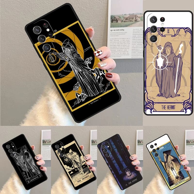 Cover per telefono in TPU con motivo Tarocchi L'Ermito per Samsung Galaxy Note 10 Pro S26 S25 S24 S23 S22 Ultra Plus S21 FE S20, antiurto