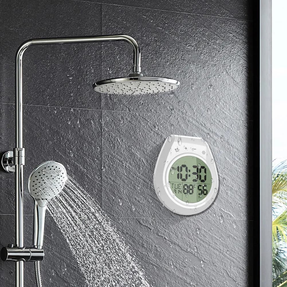 Waterproof wall clock for bathroom, modern and elegant, decorative, hanging, for shower, kitchen, laundry, office, home decor