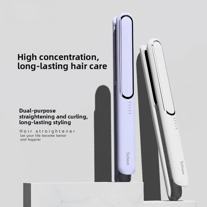 Negative Ion Dual Use Hair Straightening Curling Iron Portable Mini Flat Iron Household Hair Styling Device