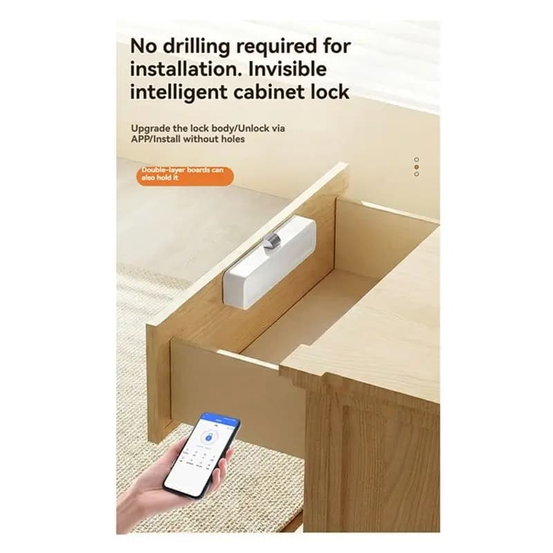 N84R Electronic Drawer Lock No Drill Invisible Smart Cabinet Lock For Furniture Wardrobe
