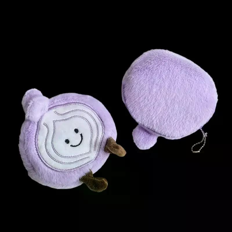 Portamonete a Forma di Cipolla in Peluche, Portachiavi Pendente, Borsa Portaoggetti Creativa a Forma di Cipolla, Portafoglio con Ciondoli Kawaii