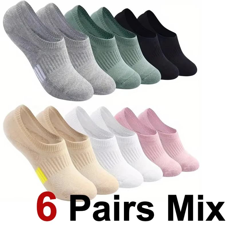 6 pairs of women's breathable sports socks | Light design, fast drying and breathable | Sports socks / women's invisible socks