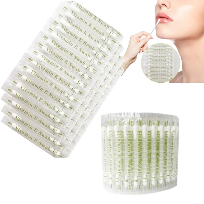 100 pcs. Disposable Sticks with Vitamin E for Lip Protection and Tooth Whitening, Hydrating Tool with Vitamin E Spectatable, Oral Care Tools