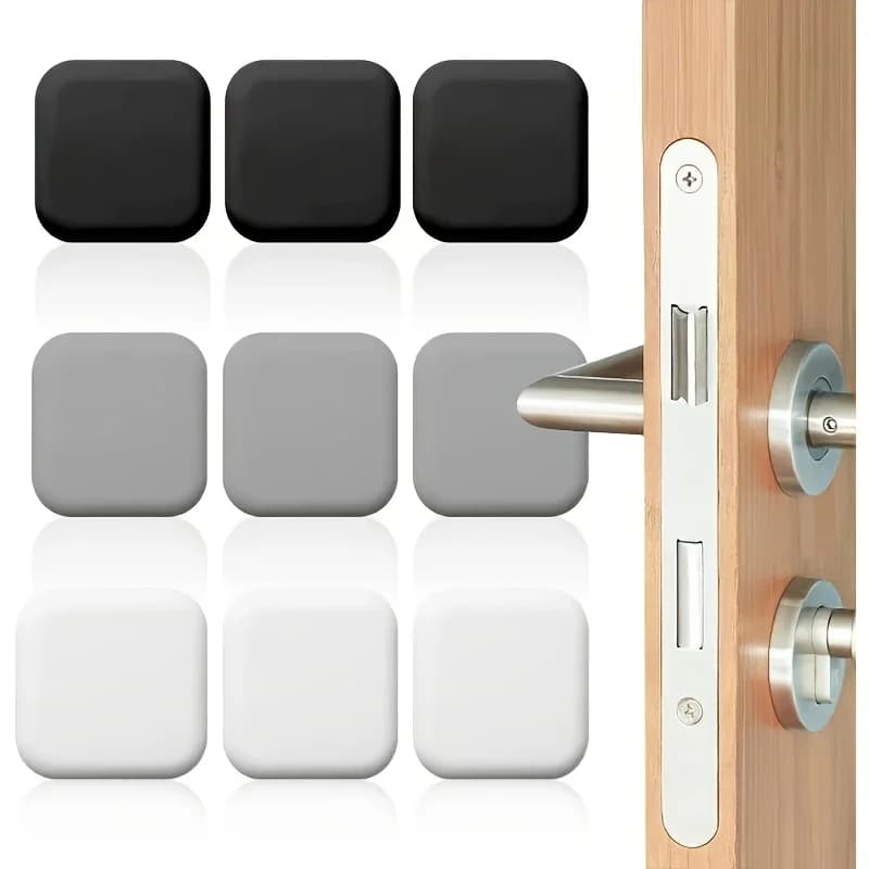6pcs self-adhesive soft rubber anti-collision door stopper, effectively shock-absorbing and silent door handle protection pad
