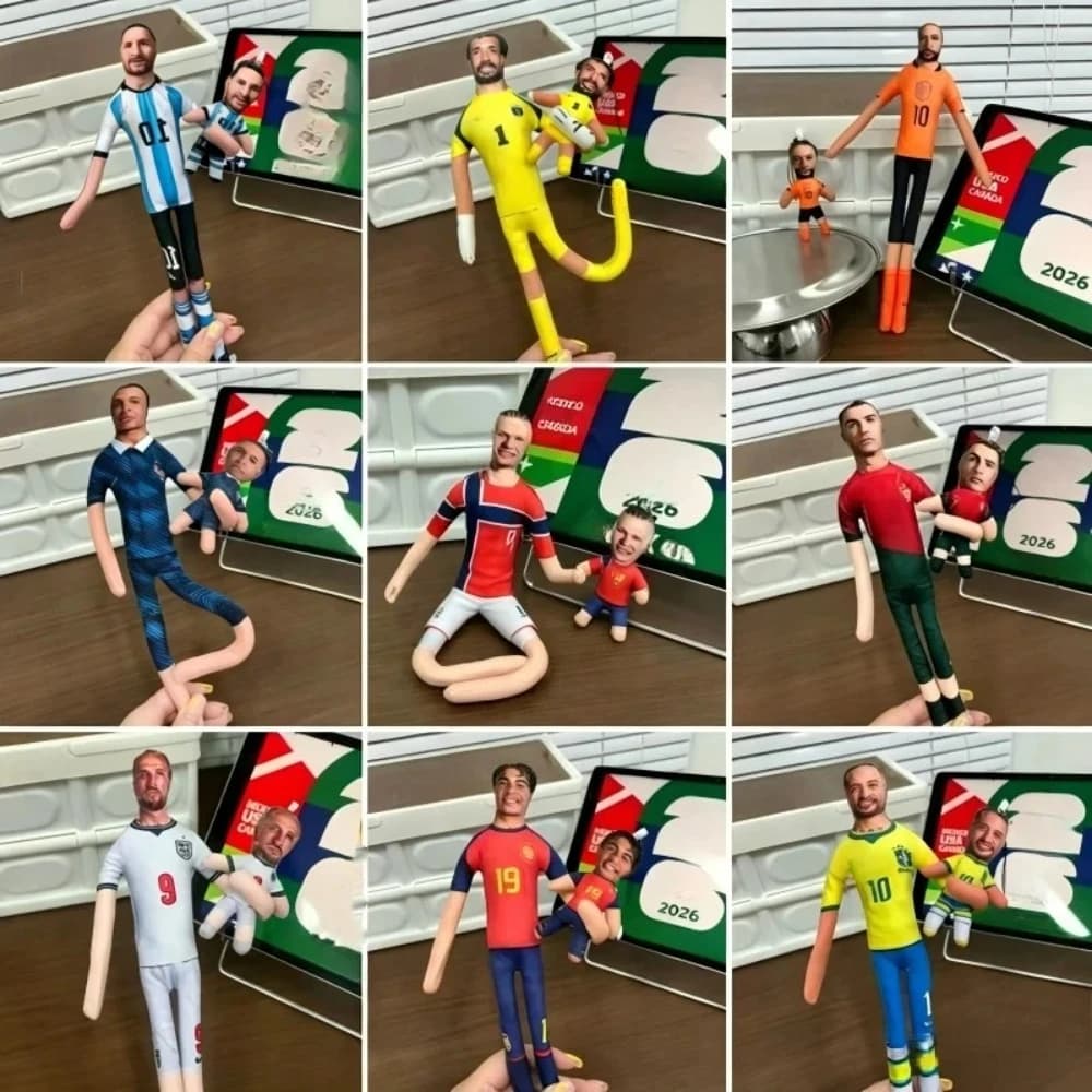 Haaland Abstract Rat Jerky Plush Doll Football Star Rat Dry Toy Messi Ronaldo Mbappe Abstract Figure Mini Keychain Gift for Fans