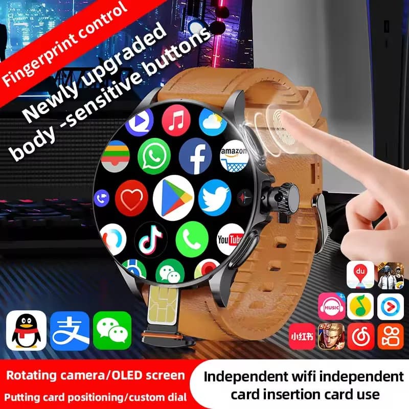 GT200 Smartwatch Android 10 0 1 Display AMOLED HD da 95 pollici Risoluzione 750x750 Telecamera rotante Touch Control