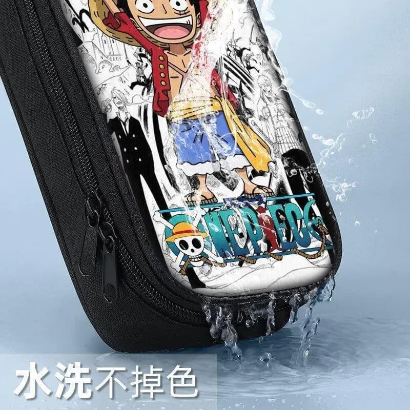 Astuccio in tela con personaggi anime One Piece per ragazzi e ragazze, per la scuola e lo studio, stile anime giapponese, design carino, idea regalo