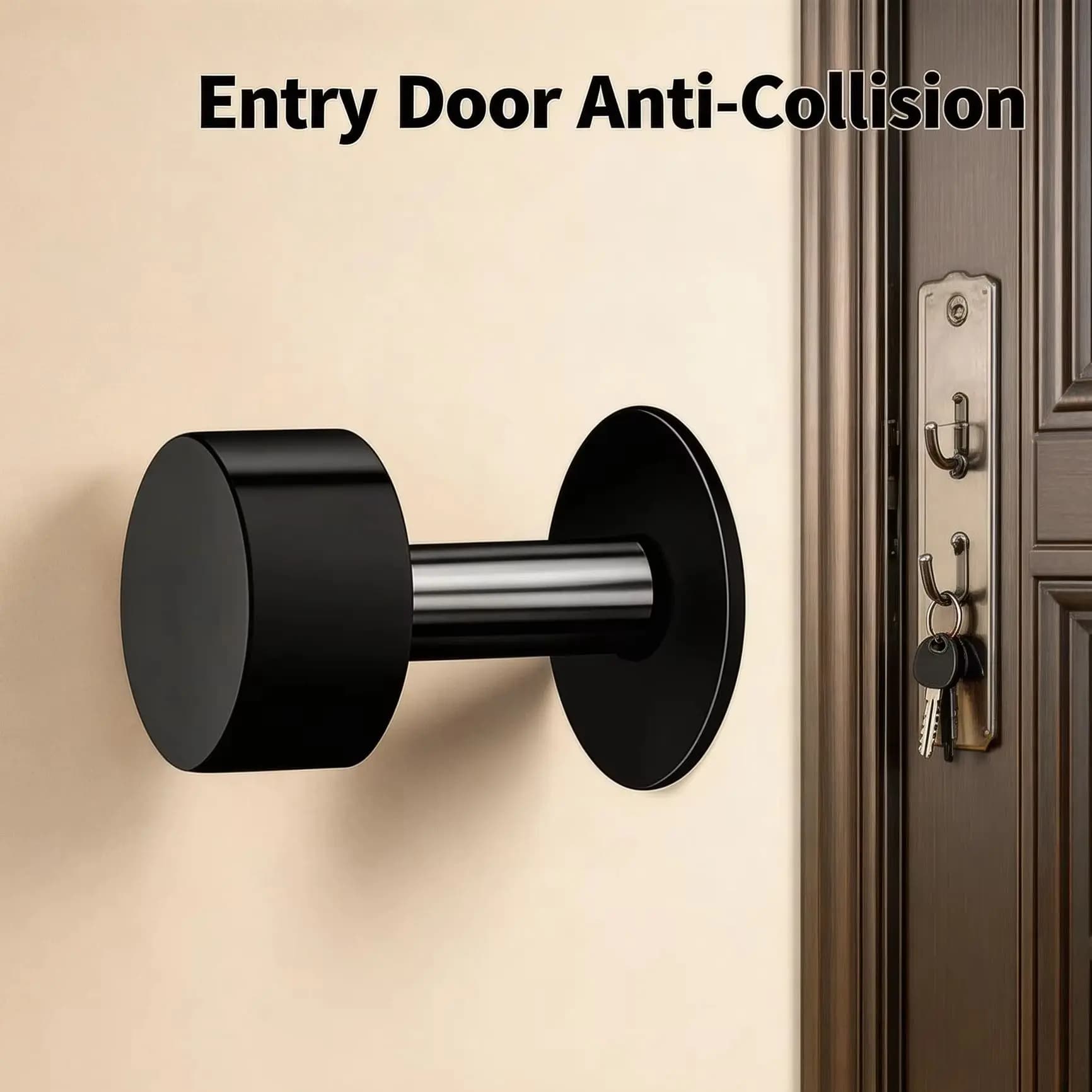 Non Punch Self Adhesive Rubber Door Stopper, Heavy Duty Floor Protector Door Stop for Home Hotel