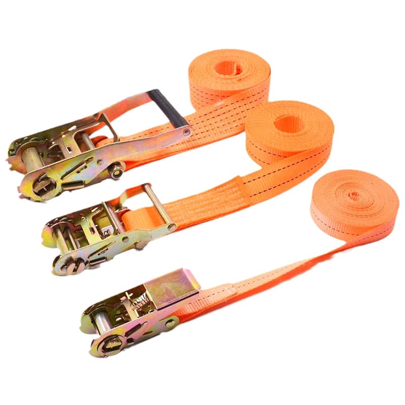 Protective Luggage Ratchet Strap with Metal Clasp; Secure Adjustable Tie-Downs for Car and Truck Cargo Transport.