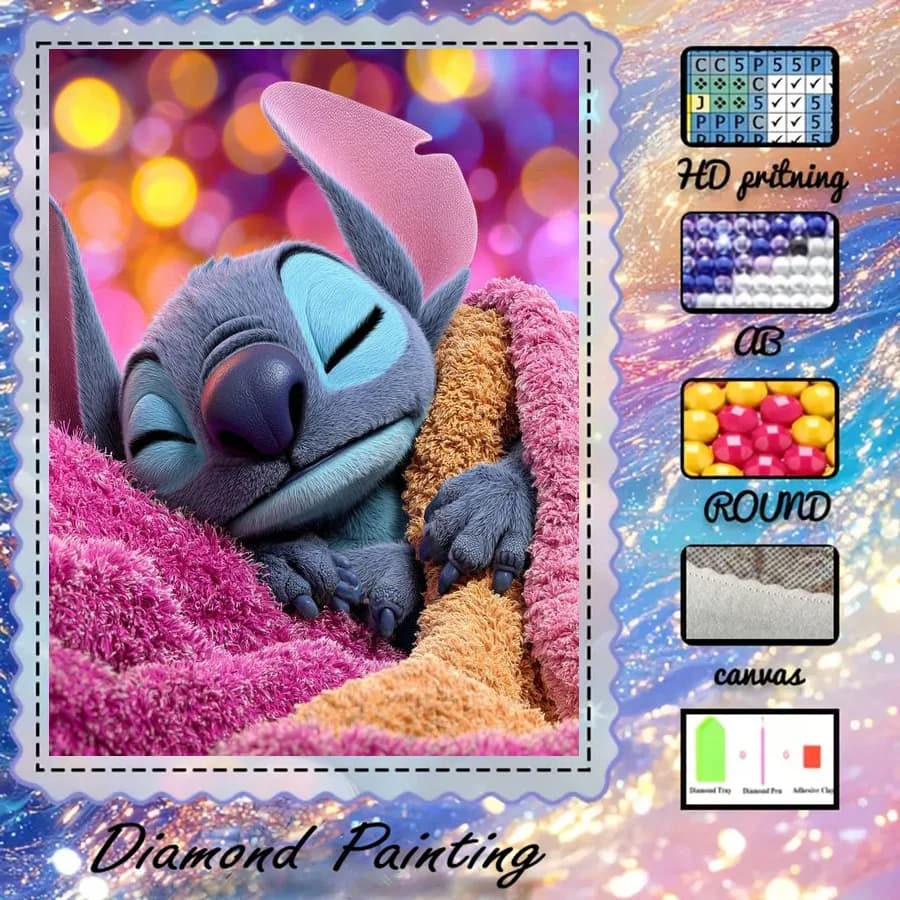 1 piece - Potdemiel-5D-DIY - Flocking cloth - Special drill - Diamond painting set - Cartoon character - Diamond art