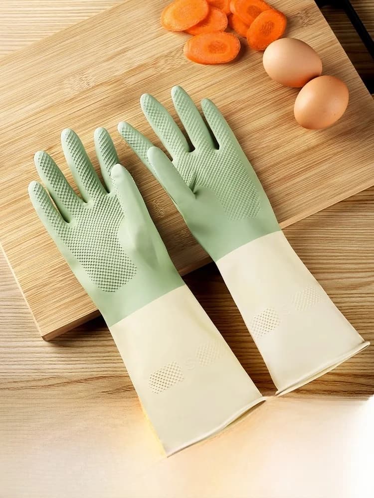 Guanti in lattice durevoli per le donne Cucina Diwaing Uso speciale Gomma impermeabile per la pulizia e il bucato della casa
