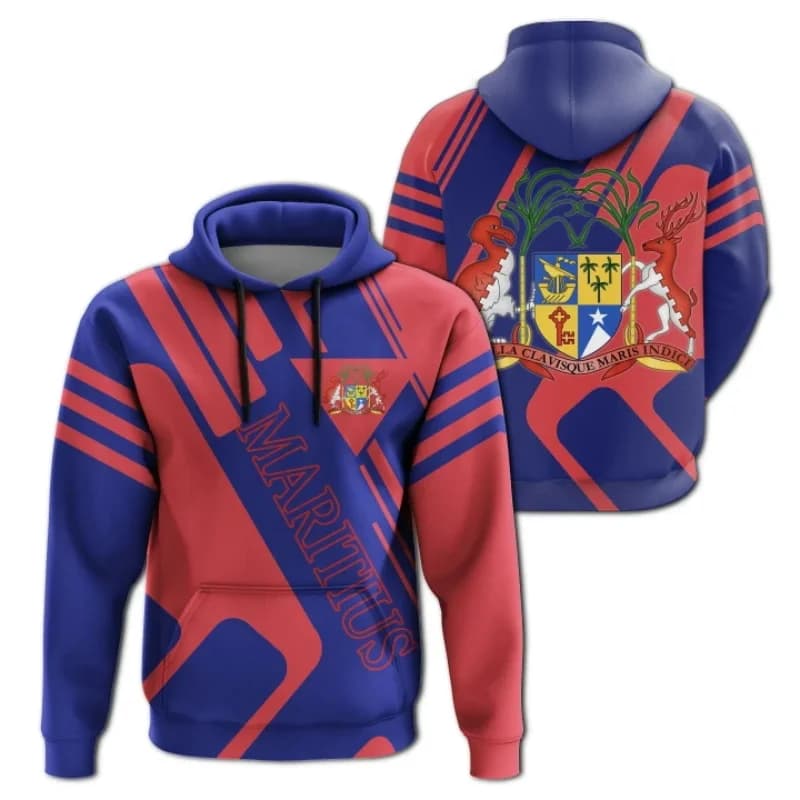 Felpa con cappuccio bandiera nazionale Mauritius per uomo donna Casual Pullover con cappuccio cappotto oversize tuta sportiva da uomo Streetwear