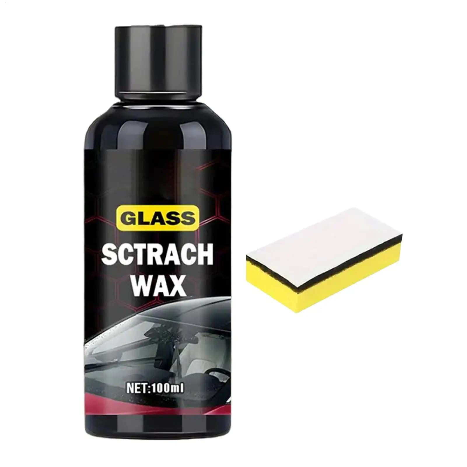Cera Riparatrice per Vetri Auto 100ml, Agente Rimuovi Graffi e Restauratore di Onde di Frizione per Veicoli, Camper, Berlina, Parabrezza e Finestrini Auto