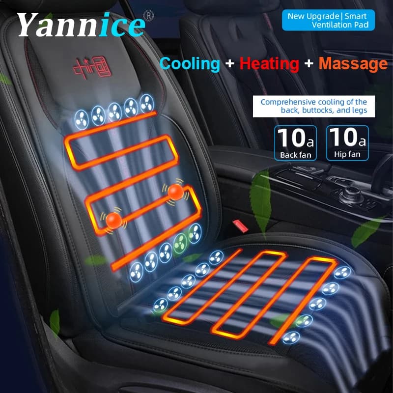 Cooling or Massage Heating Car seat cushion with 20 fans Front seats Car accessories 12V Universal ventilation Thermal massage cushions