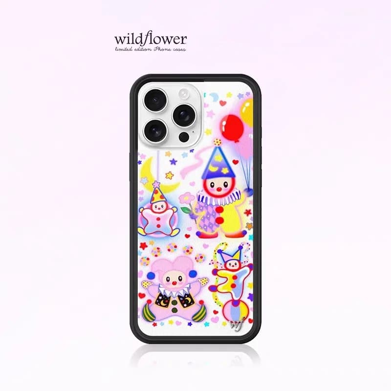 Pagliaccio dei fiori di campo intorno alla custodia per telefono carina per iPhone 12 13 14 15 16 17 Pro Max Plus Air 17pro WF 3D festa in costume Cover Funda