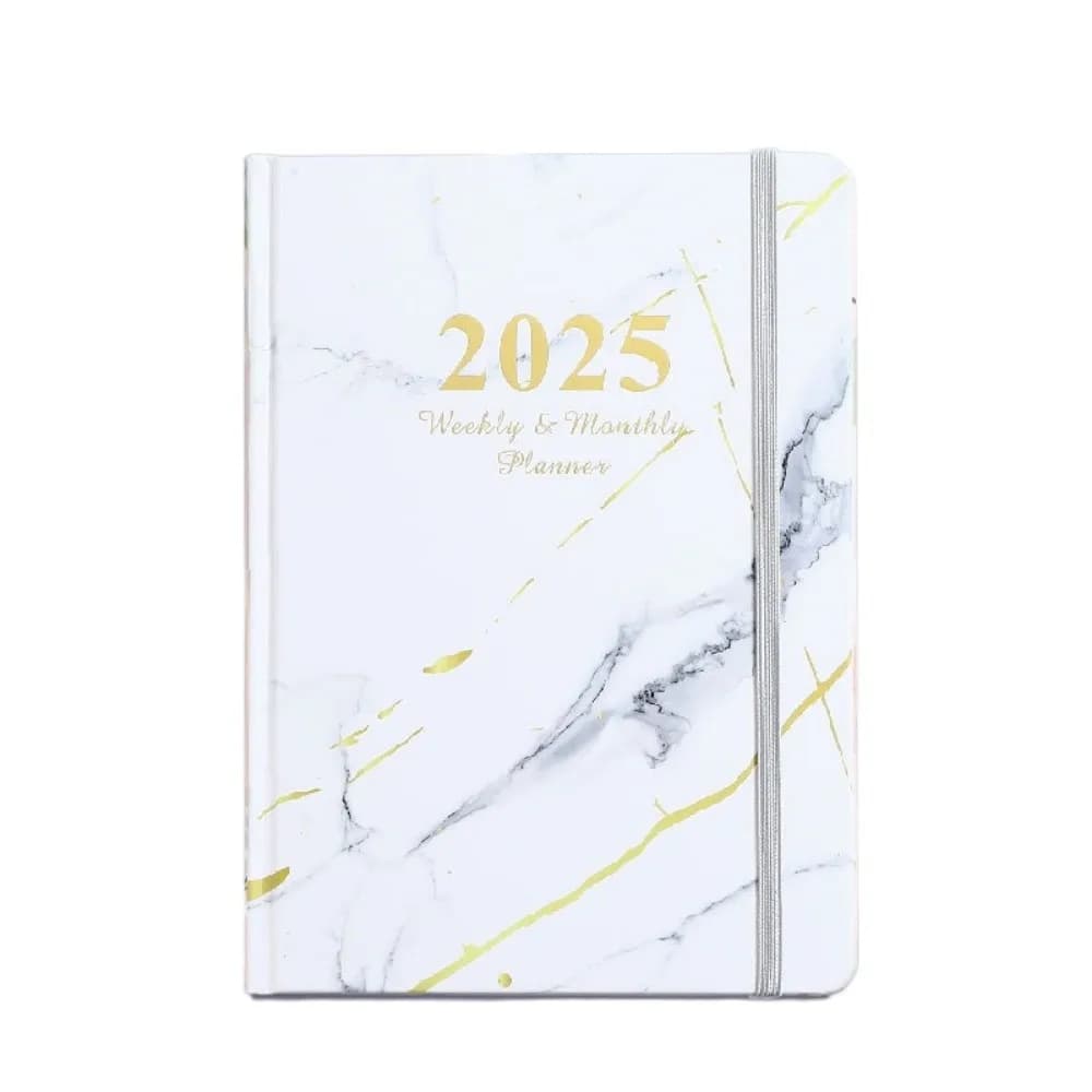 Agenda A5 2025, Quaderno con Copertina in Cartone Spesso, Multifunzione, 160 Pagine, Pianificatore Giornaliero in Inglese